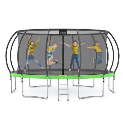 Tuintrampoline kinderen premium 16ft embro-safe 12 palen 108 veren 496cm 150kg