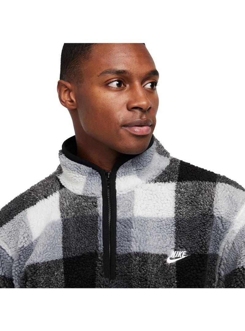 Felpe con cappuccio in pile per uomo Nike Club Nero 3/5