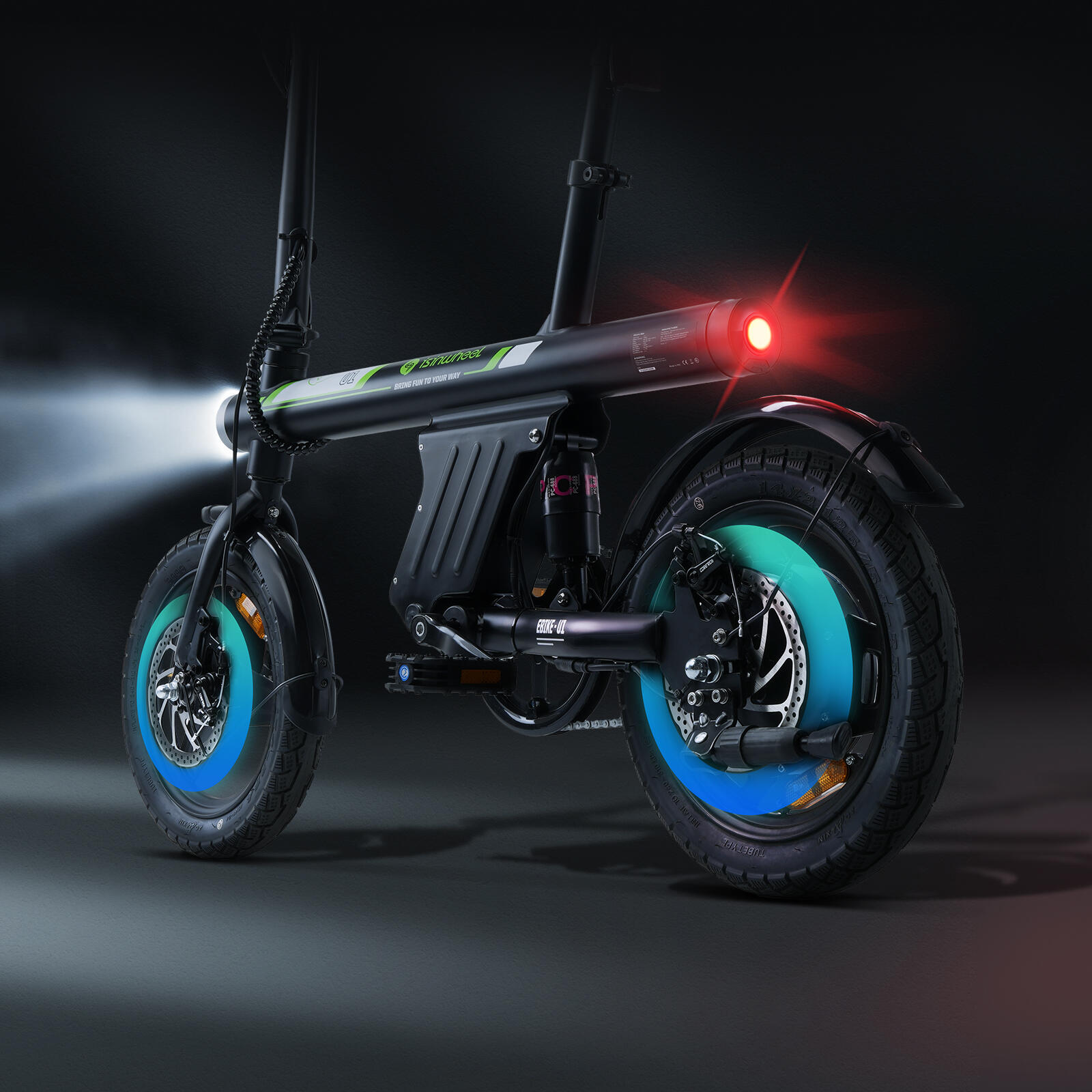 Isinwheel U1 elektrische fiets, 250W 36V 7.8Ah 14 '' 3/7