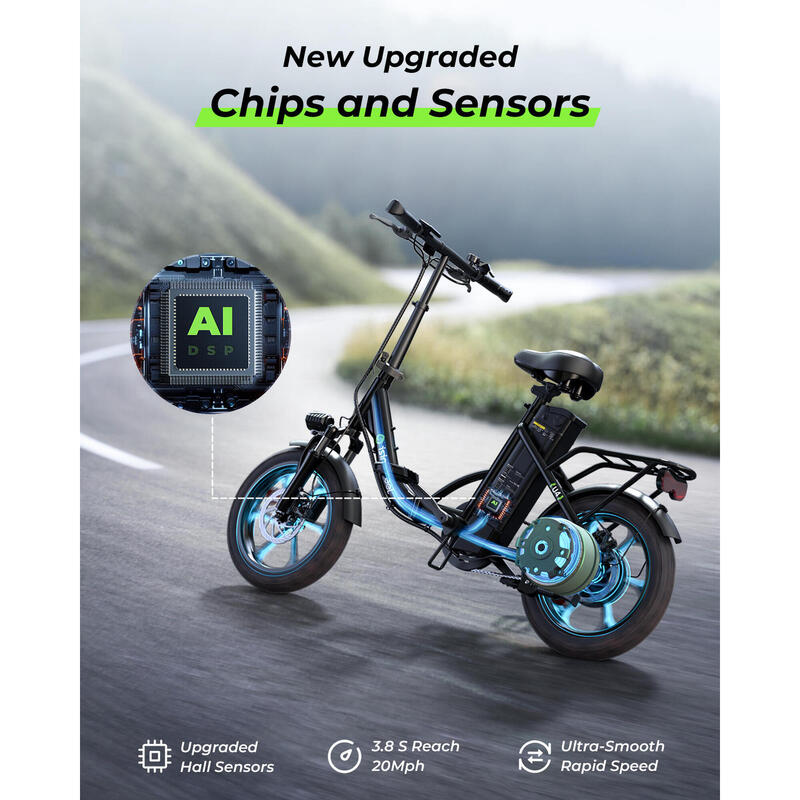 Bicicletă electrică Isinwheel U4 pentru adulți, baterie 250W 36V 10.4Ah 16"