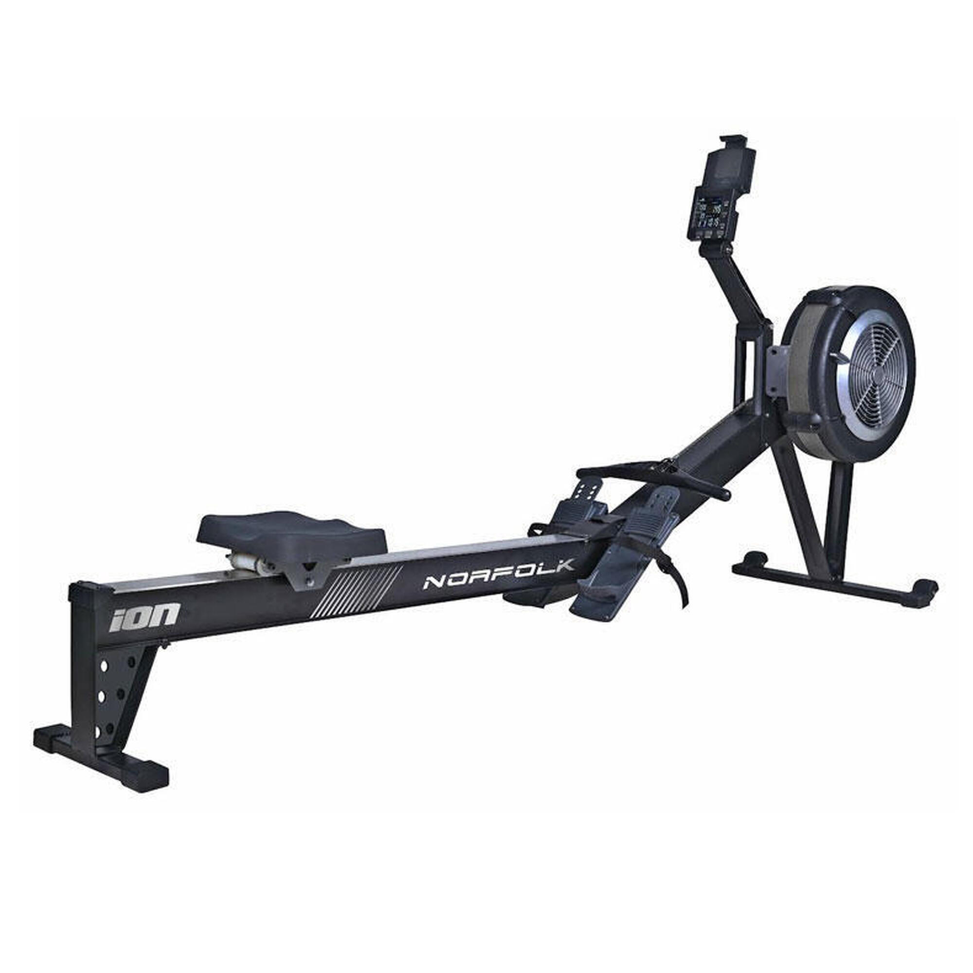 Rameur HIIT Norfolk – Volant d’inertie 5 kg – Résistance air – Pliable –  LCD
