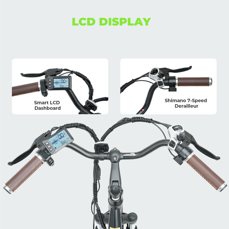 Bicicleta elétrica Isinwheel U2 para adulto, 26" 250W 36V 13Ah