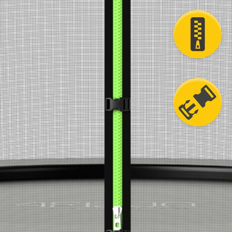 Trampolina ogrodowa dla dzieci 4FIZJO PRO z siatką ochronną 312cm 10FT zielona