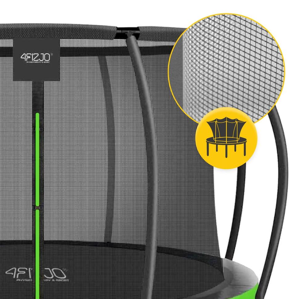 Trampolina ogrodowa dla dzieci 4FIZJO PRO z siatką ochronną 435cm 14FT zielona