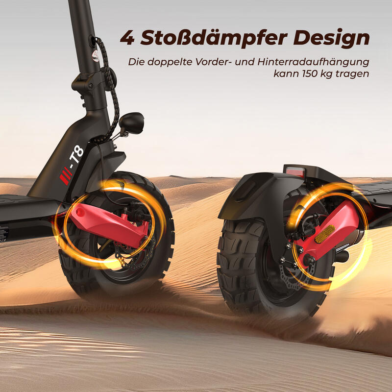 Scooter électrique Isinwheel T8 pour adulte 15AH 48V 10 pouces