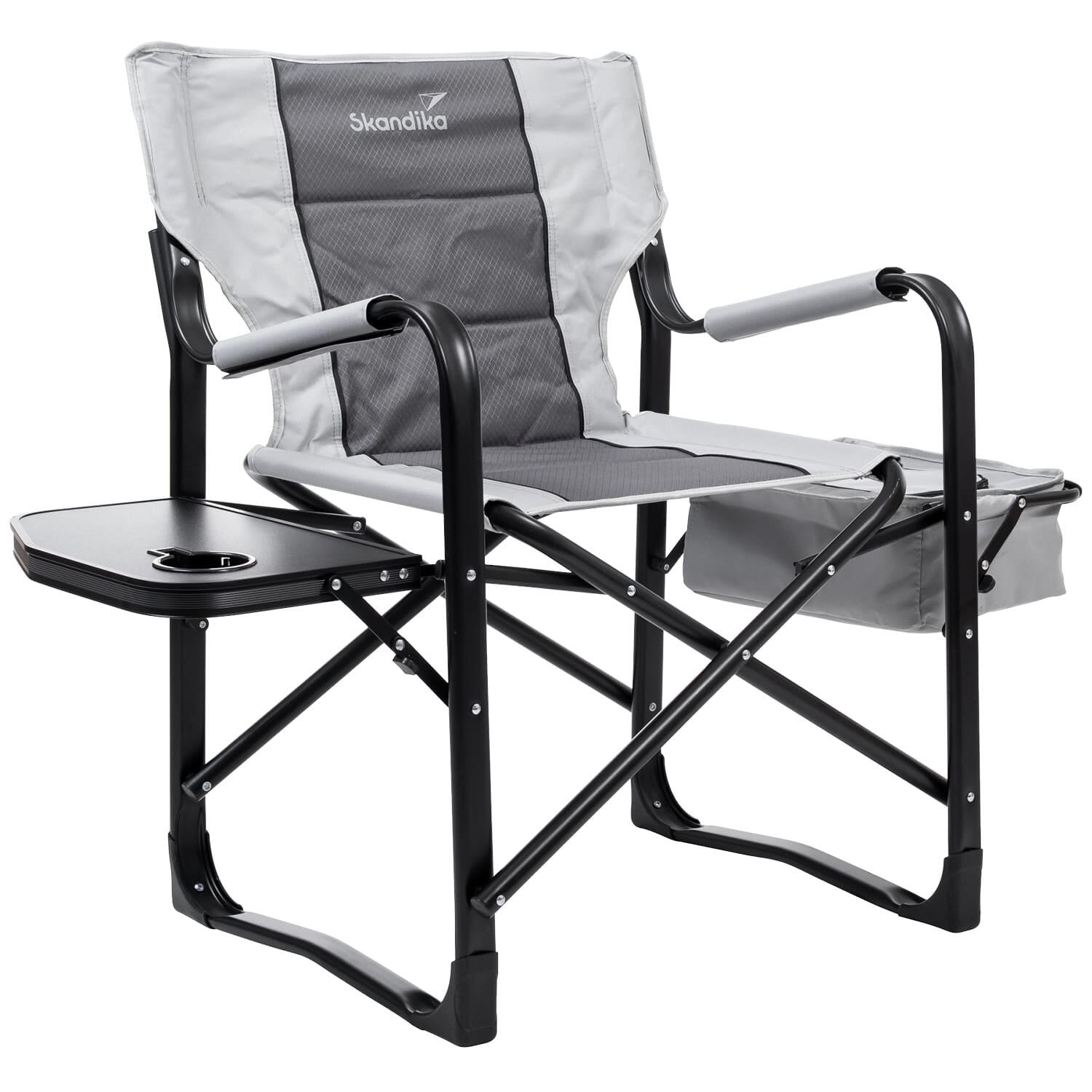 Skandika - Chaise De Camping Tepsa - Pliable - Avec Table Et Compartiment Isotherme - Chaise - Gris - Taille Unique - Decathlon