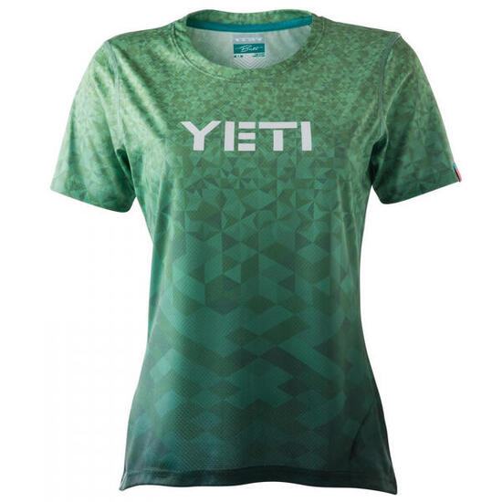 Maillot VTT Yeti Monarch femme manches courtes vert, polyester/Tencel UPF30