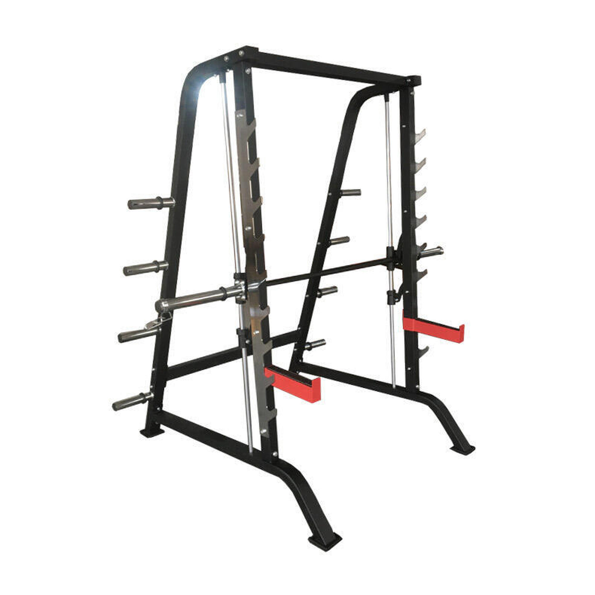 Ion Fitness - Smith Machine Avec Rack If4050 – Charge 350 Kg – Disques 50 Mm - Appareil De Musculation - Noir|rouge - Taille Unique - Decathlon