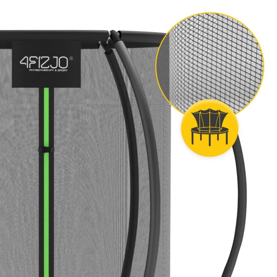 Trampolina ogrodowa dla dzieci 4FIZJO PRO z siatką ochronną 312cm 10FT zielona