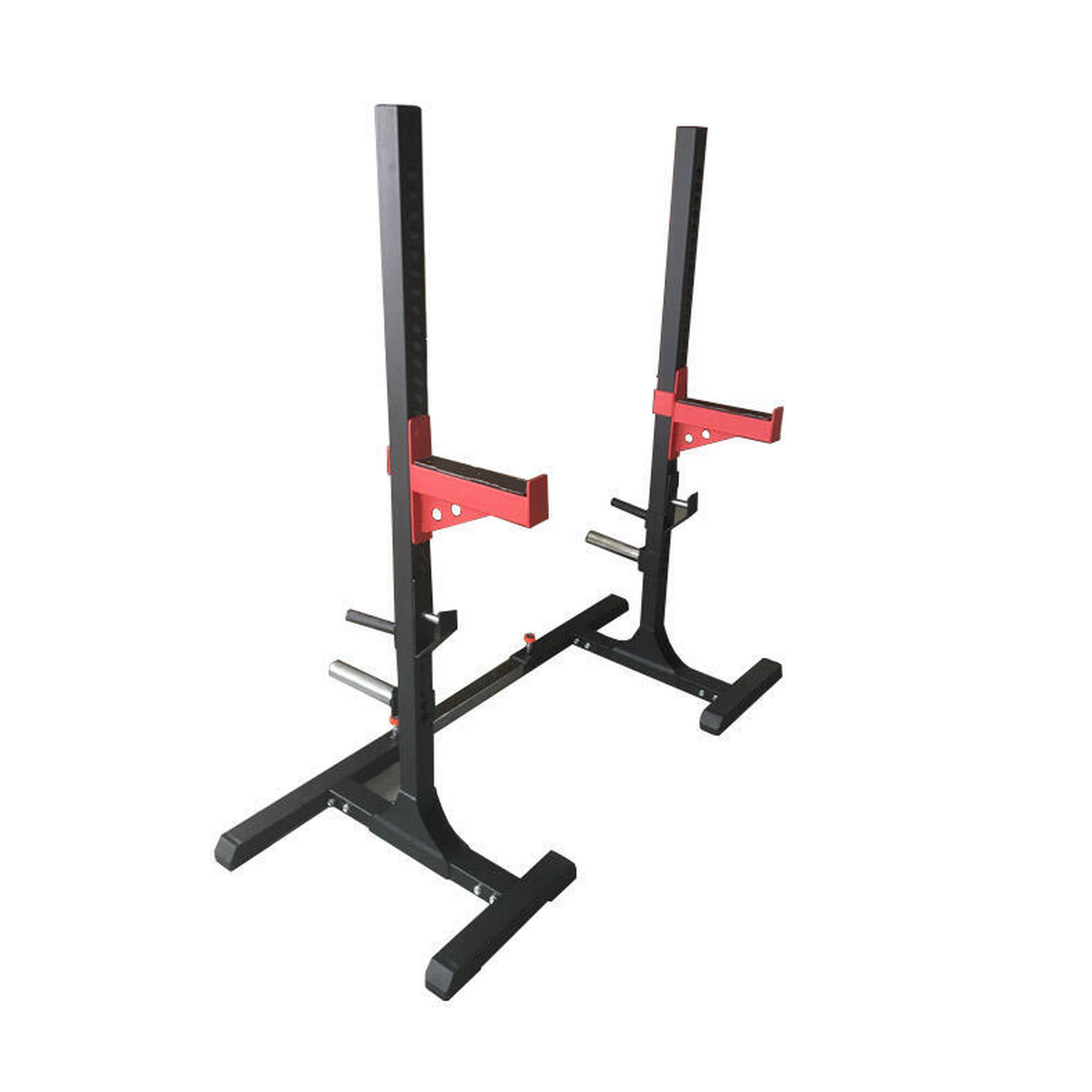 Ion Fitness - Rack À Squat If4040 – Charge Maximale 250 Kg – Disques Compatibles De 50 Mm - Rack À Squat - Noir|rouge - Taille Unique - Decathlon