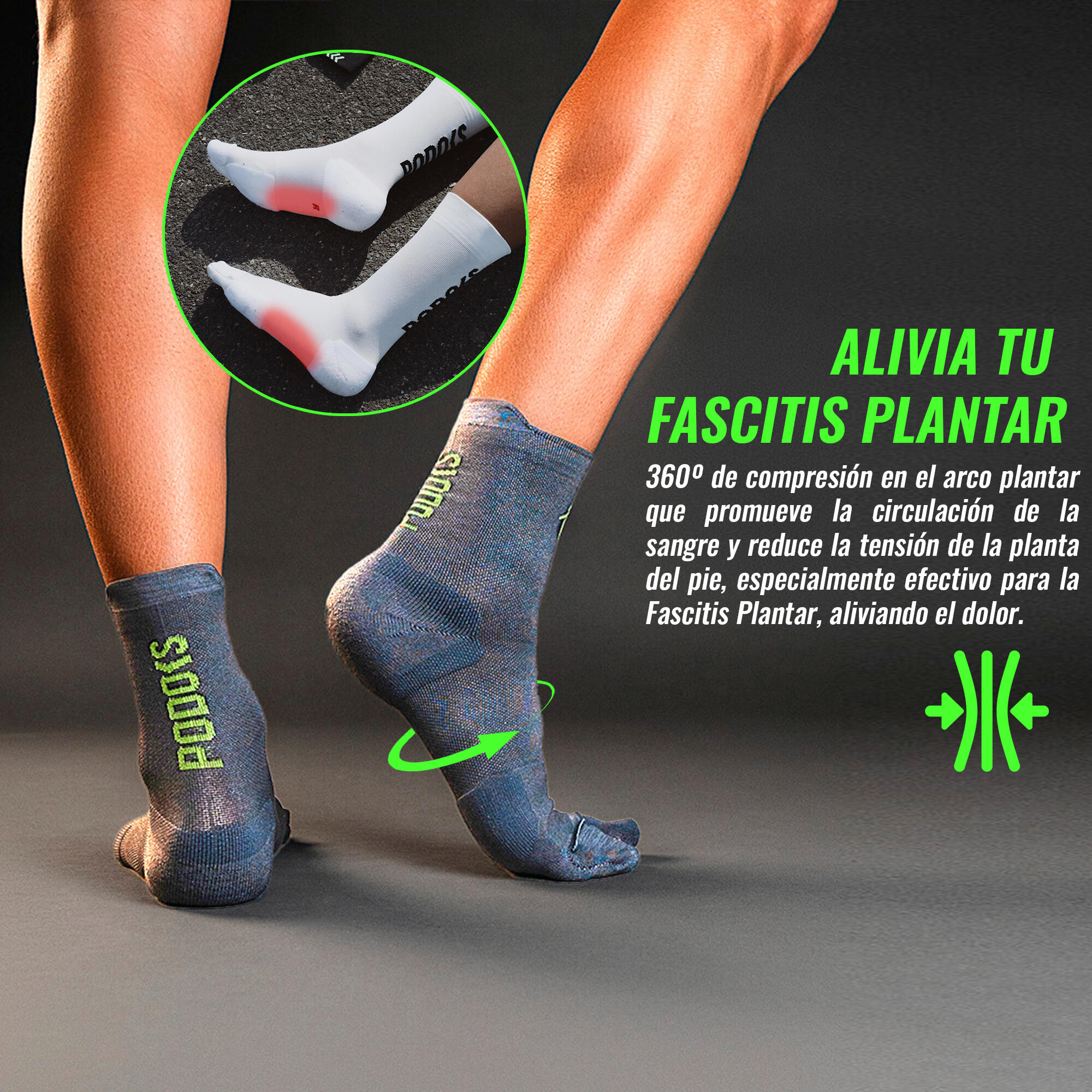 Calcetines Biomecánicos Running Pro Gris 3/7