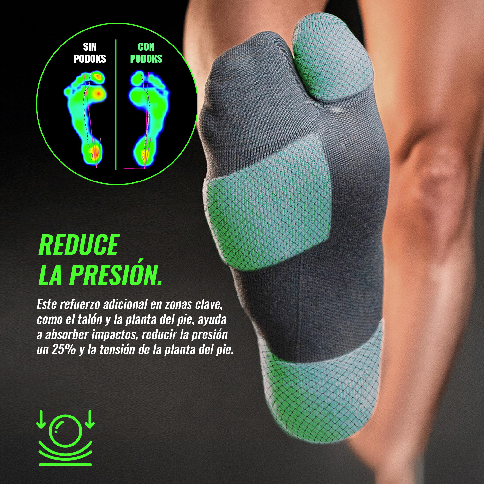 Calcetines Biomecánicos Running Pro Gris 2/7