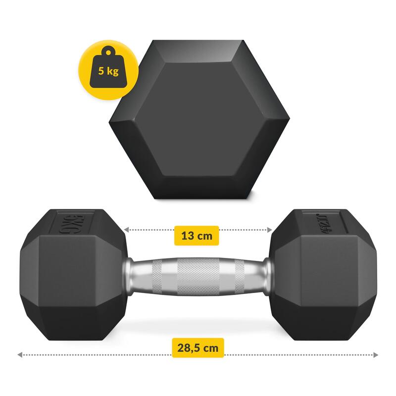 Ocelové činky HEX (1 kus)