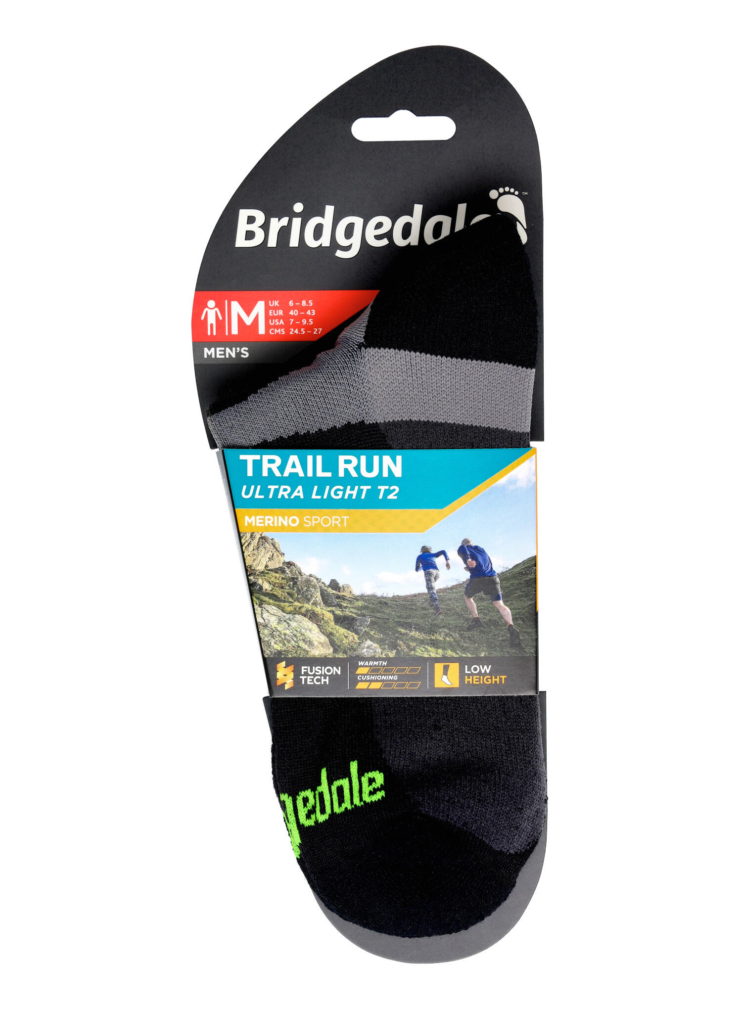 Bridgedale - 1 Paio Calzini Ultraleggeri Caviglia Uomo in Lana Merino Sportivi 2/6