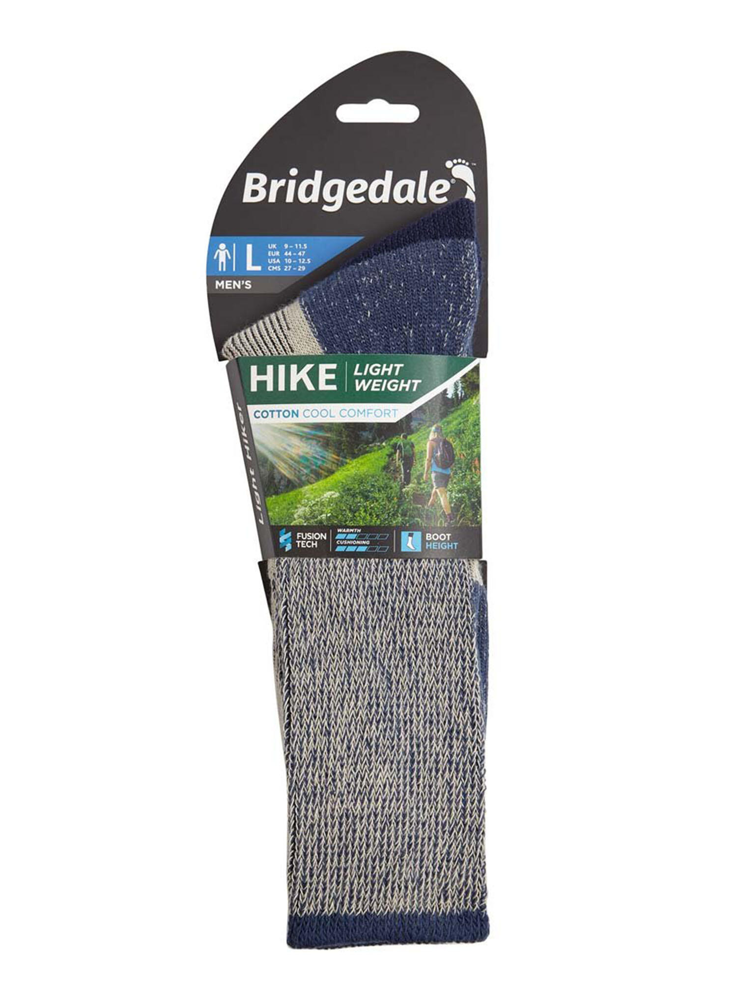 Bridgedale - Chaussettes rembourrées en coton léger de randonnée pour hommes 2/7