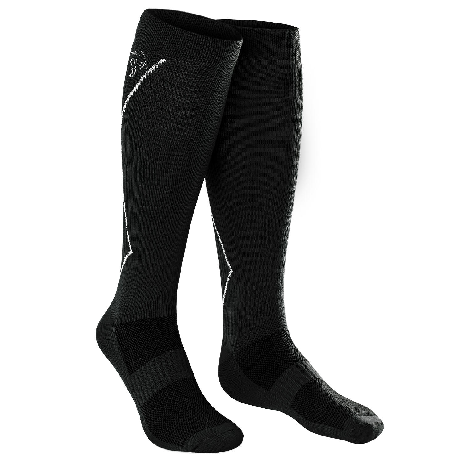2 Paar Sport Sokken met Compressie | Knielengte | Dames en Heren | Zwart 4/7