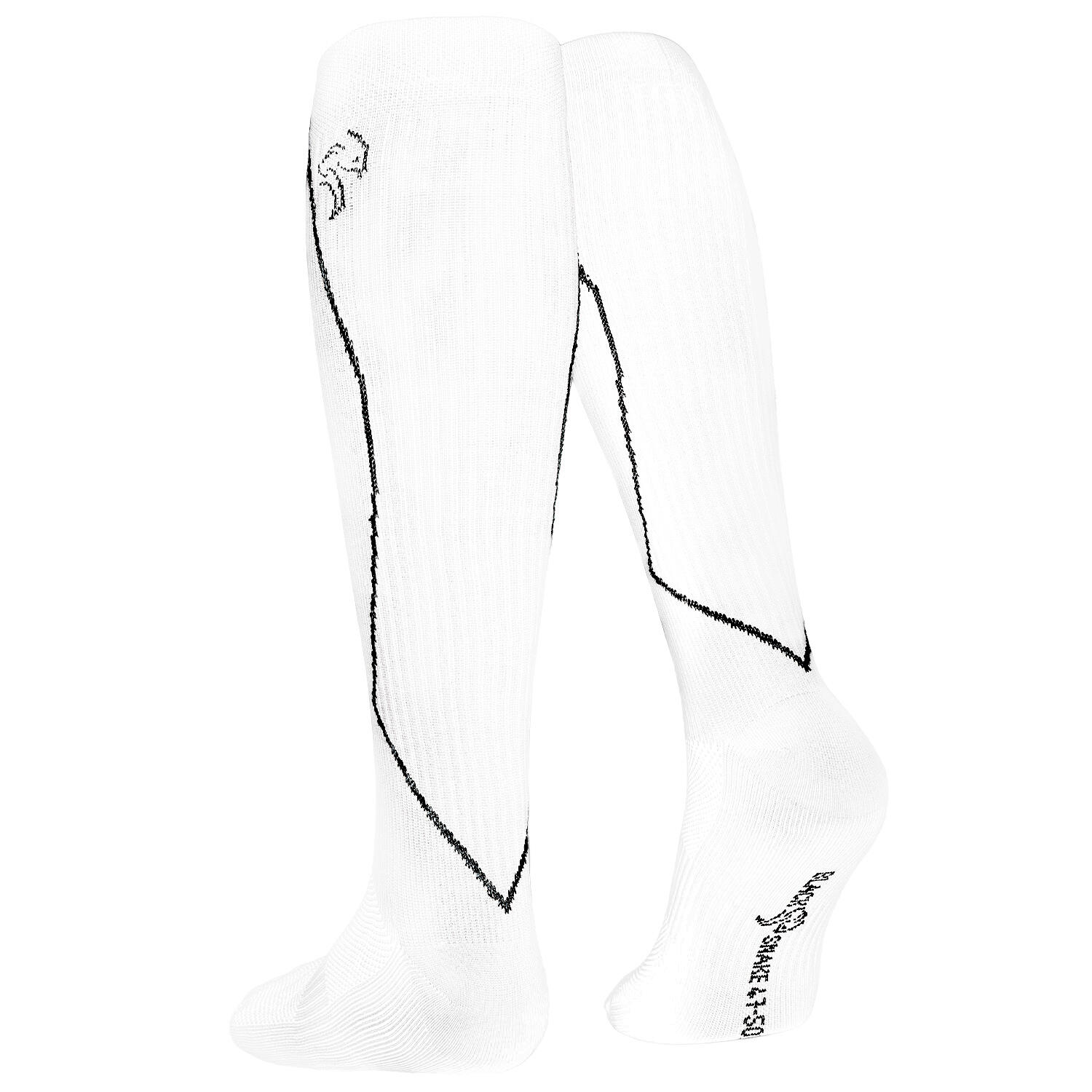 2 Paar Sport Sokken met Compressie | Knielengte | Dames en Heren | Wit 5/7
