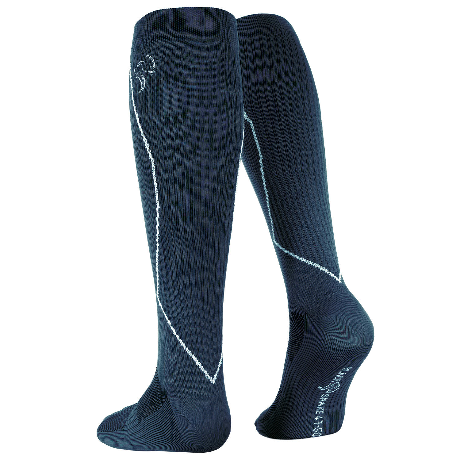 Sport Laufsocken mit Kompression | Kniestrümpfe | Damen und Herren | Dunkelblau 3/7