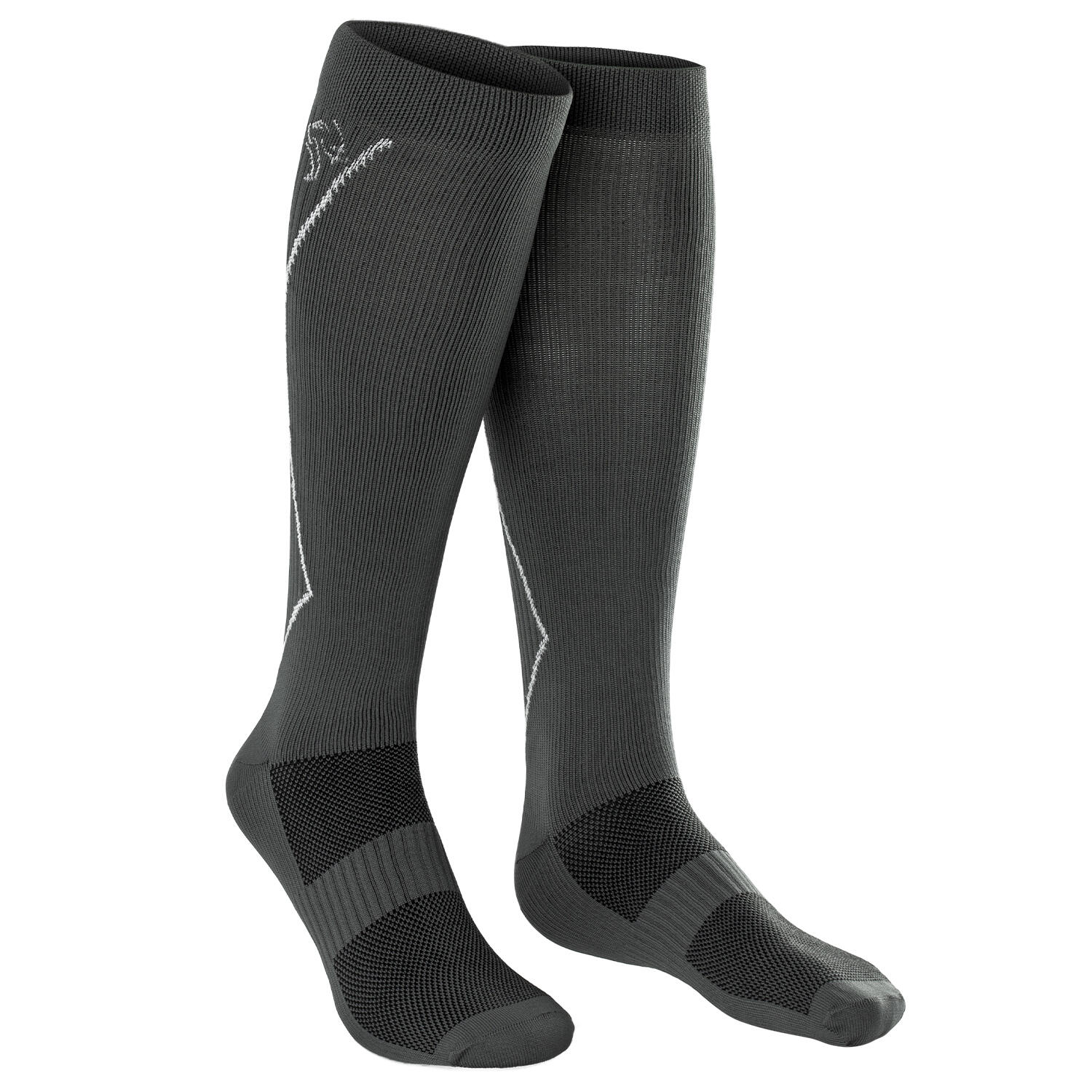 2 Paar Sport Sokken met Compressie | Knielengte | Dames en Heren | Grijs 4/7