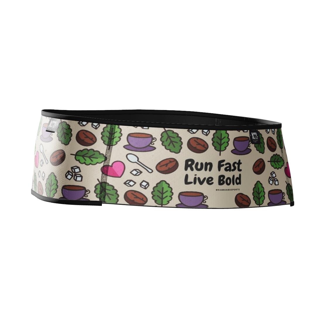 KAMUABU CINTURÓN RUNNING COFFEE TIME - BELT TRAIL - Ultraligero y Reversible