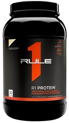 Rule1 r1 protein whey isolate (1lbs) chocolate fudge - eiwitten