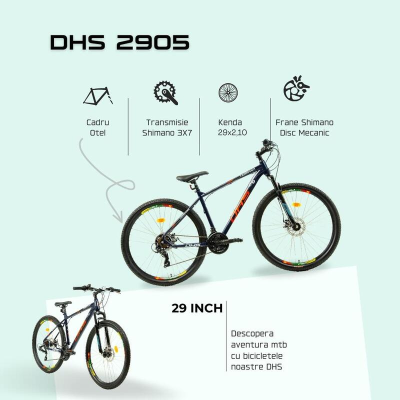 Bicicleta Mtb Dhs 2905 - 29 inch, M, Indigo/Rosu