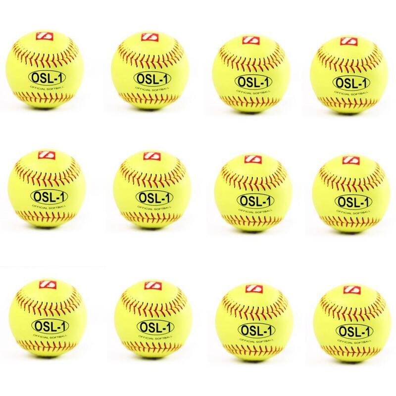 balle de compétition softball, 12'', jaune 1 douzaine OSL-1