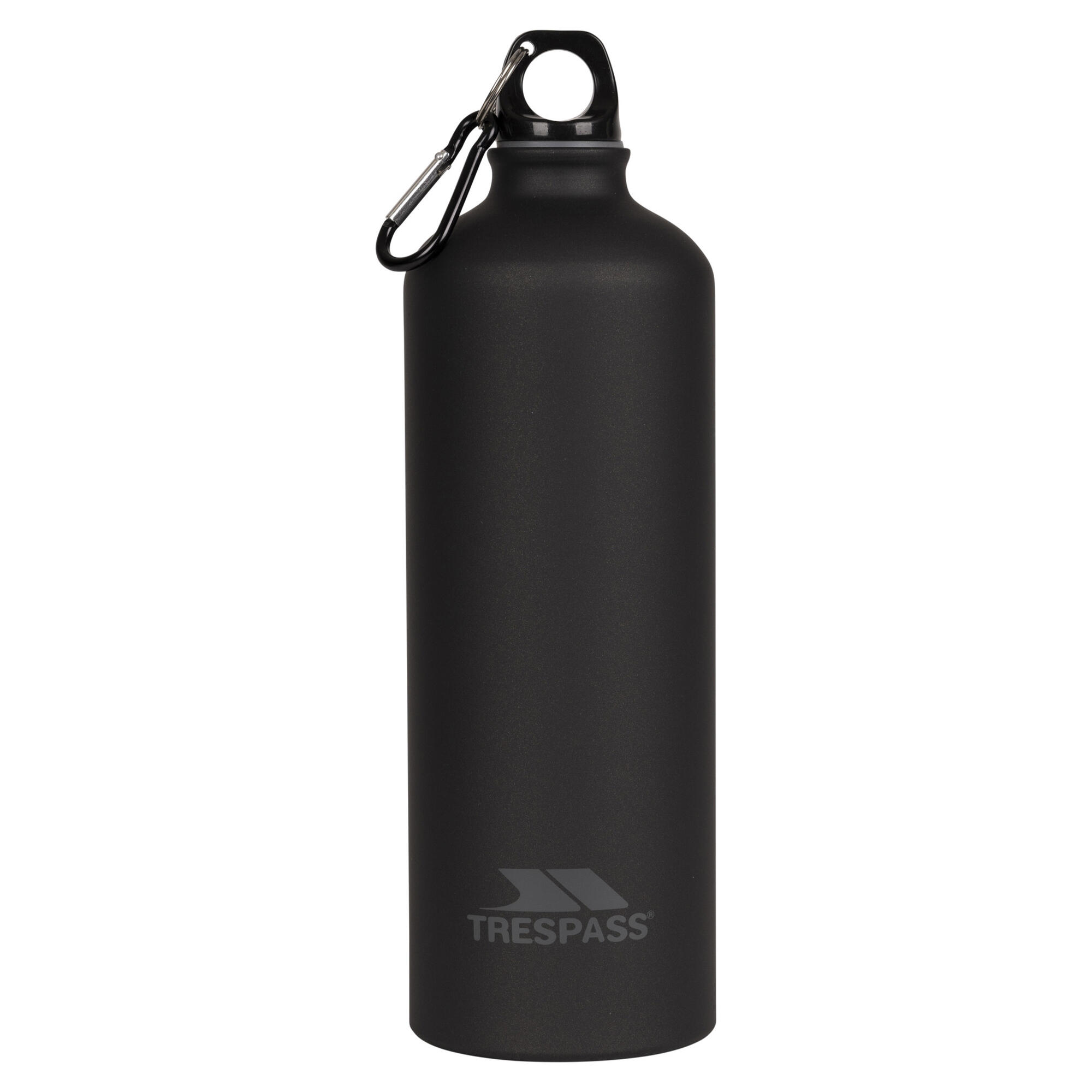 TRESPASS Adults Slurp Water Bottle With Carabiner (1 Litre) (Matt Black)