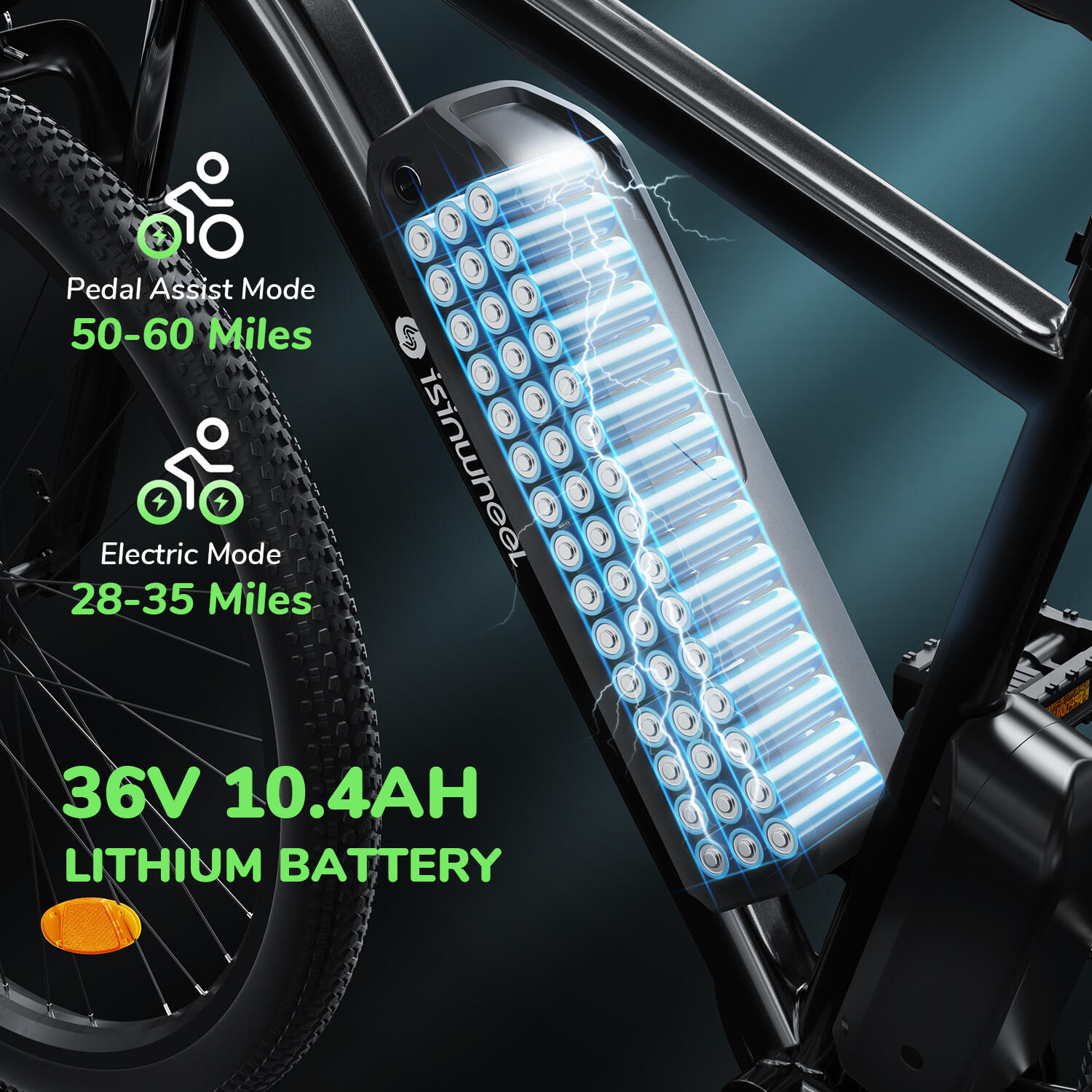 Bicicleta eléctrica Isinwheel M10 para adultos, 250 W, 36 V, batería de 10,4 Ah 3/7