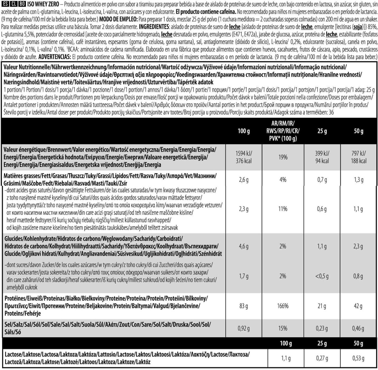 ISO Whey Zero - 908g Tiramisú de Biotech USA 3/4