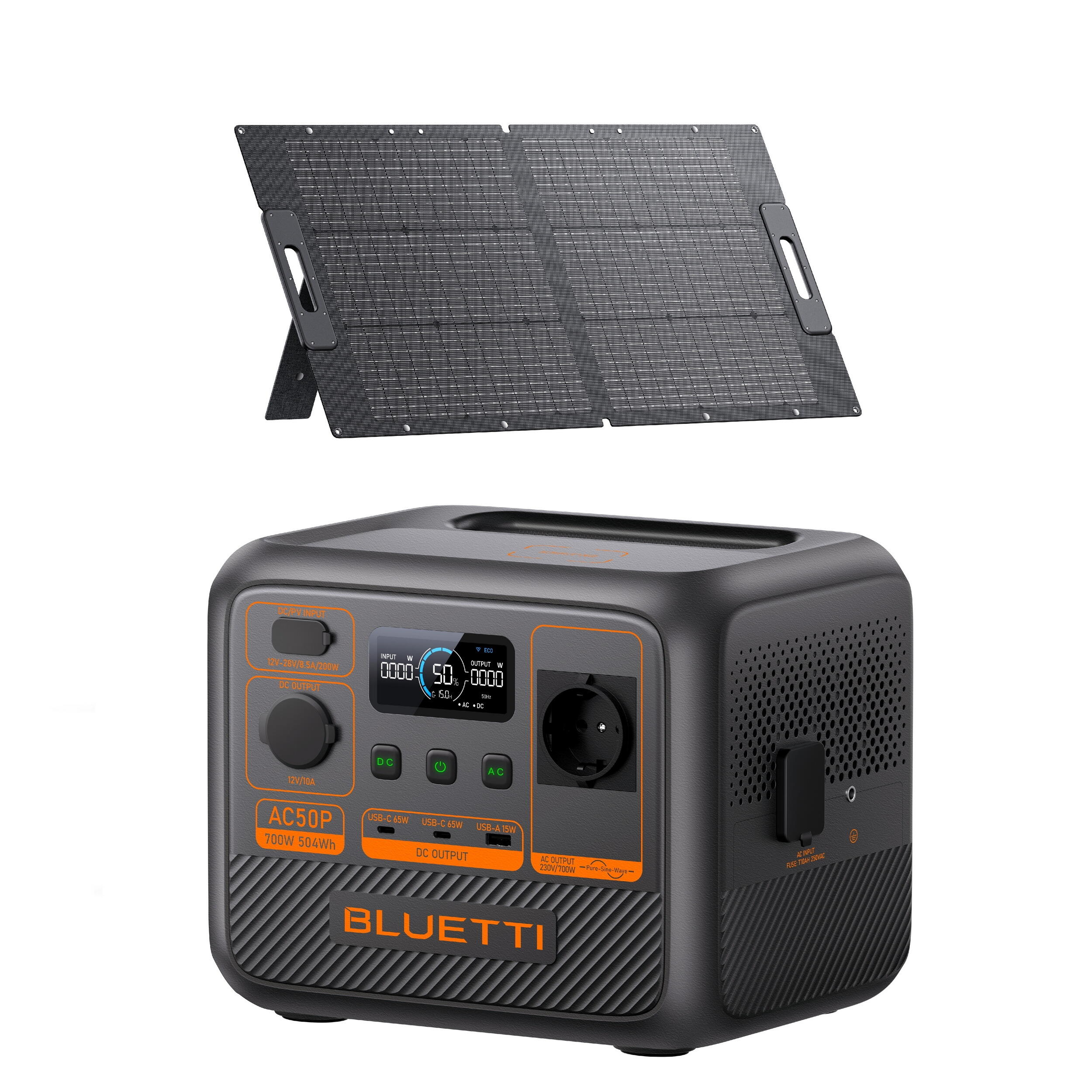 BLUETTI Kit Power Station BLUETTI AC50P con pannello solare da 100W