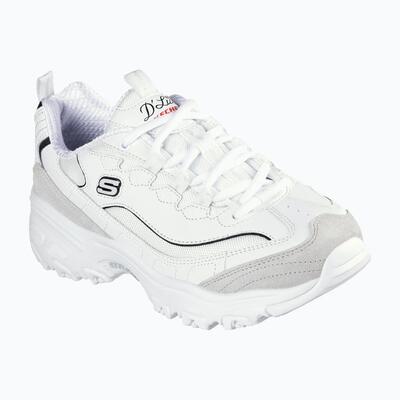 Skechers dames d'lites new heat sneakers wit / wit / zwart / rood