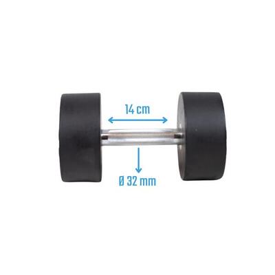 Ronde dumbbell - rubber - per stuk - 22 kg