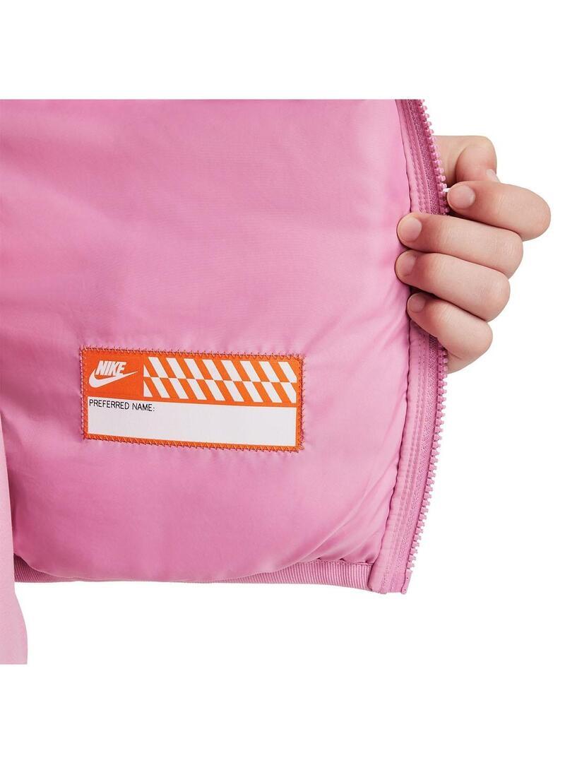 Veste matelassée pour fille Nike, rembourrage synthétique léger rose. 4/5