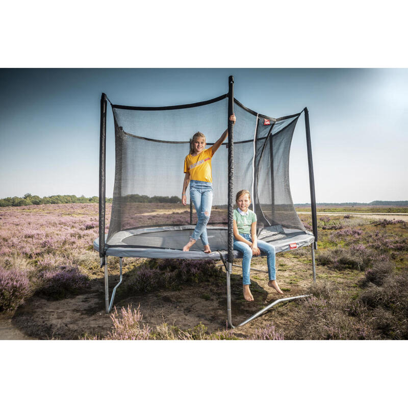 BERG Trampolin rund Favorit Regular grau 380 cm mit Sicherheitsnetz