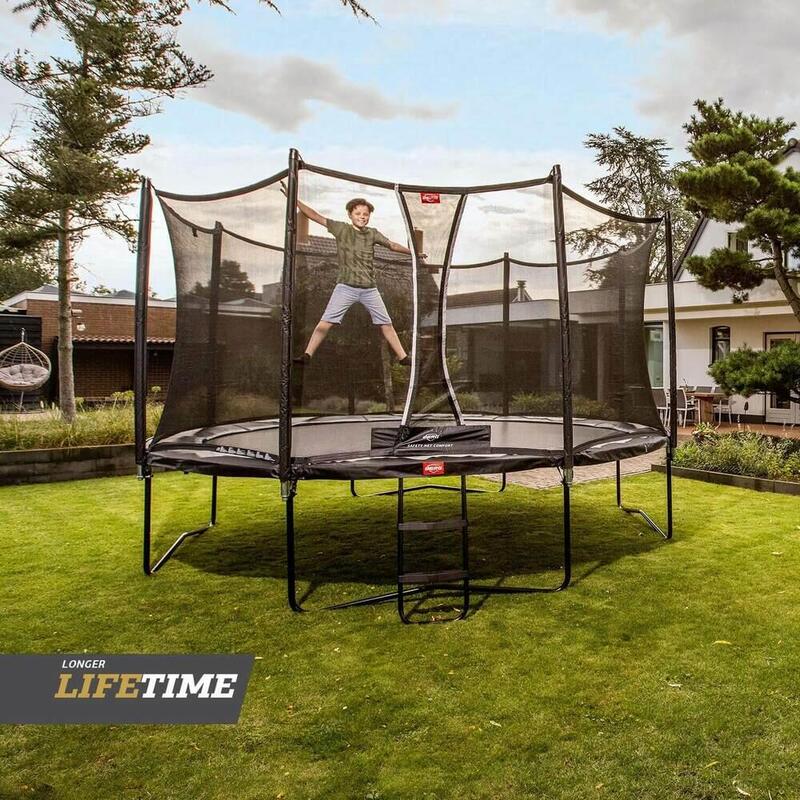 BERG Trampolin rund Favorit Regular grau 330 cm mit Sicherheitsnetz