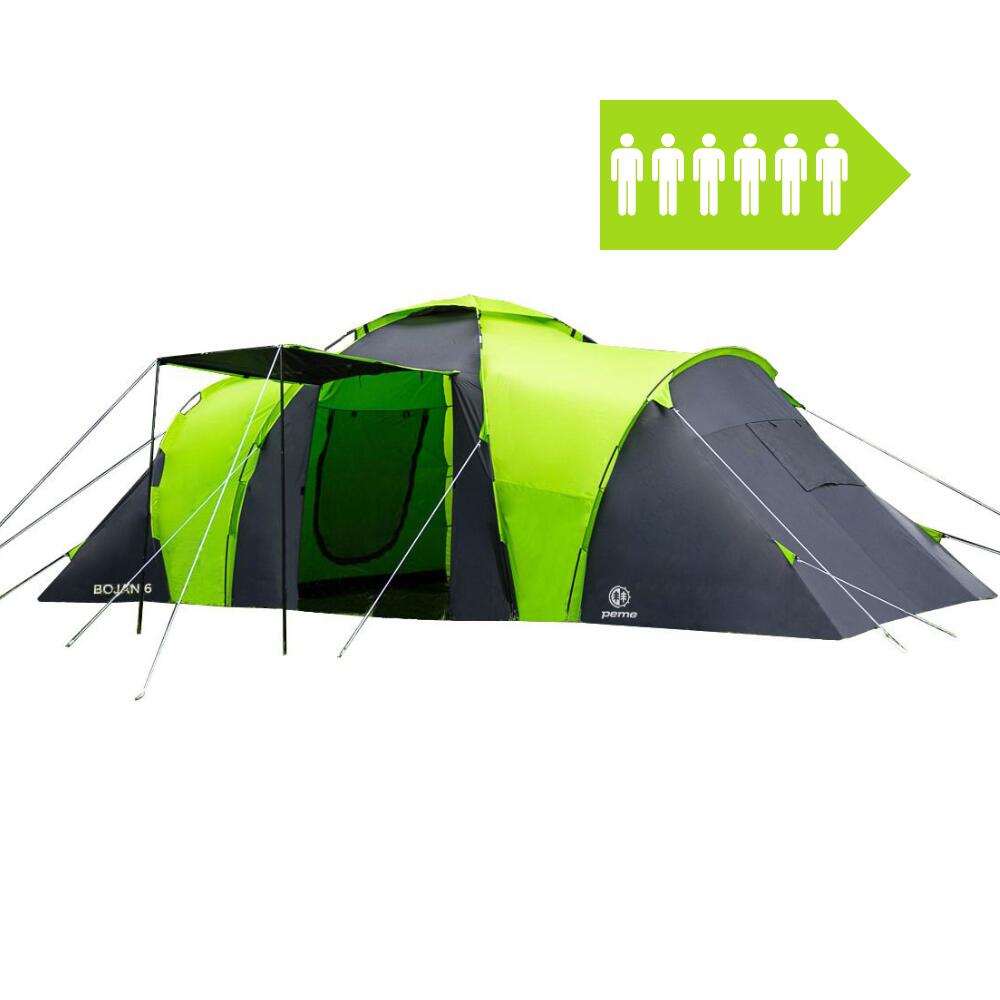 Tenda de campismo peme bojan para 6 pessoas com 2 quartos