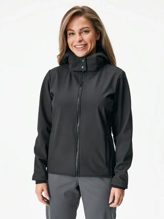 Softshell-Jacke mit Fleece für Damen Slim, Schwarz