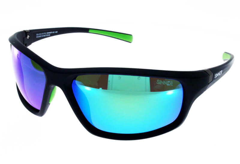 SINNER Fonds Unisex Cycling Sunglasses - Matte Dark Blue, Polarised Green Cat.3