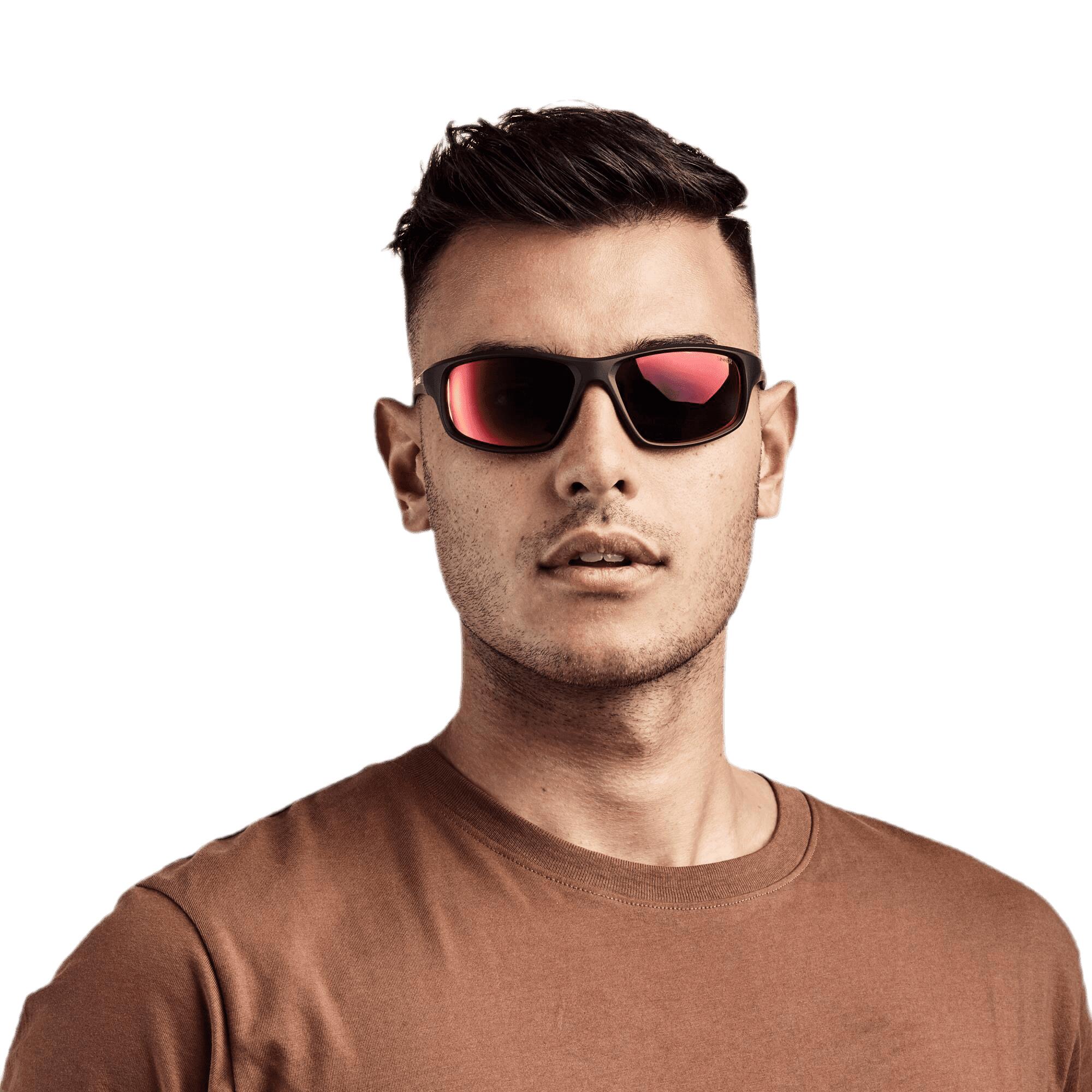 Fonds Unisex Cycling Sunglasses - Matte Black, Polarised Red Cat.3 4/6