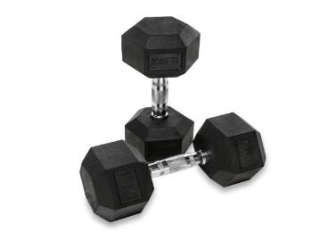 Set 2 Ud. Mancuerna Hexagonal  Goma  12,5 Kg 3/3