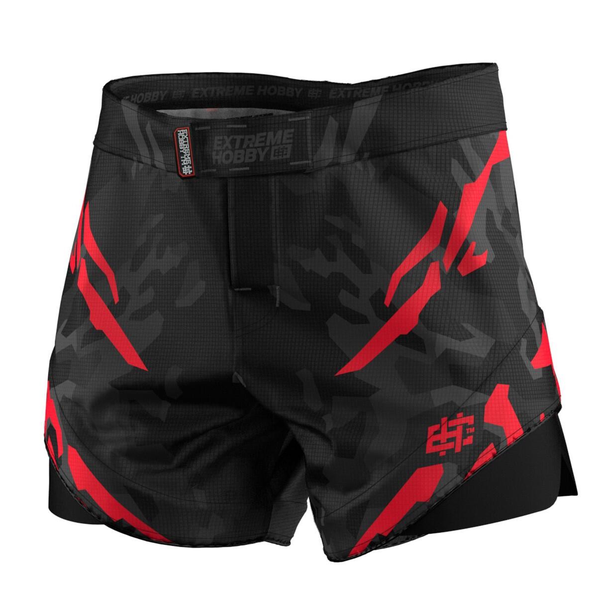 Extreme Hobby - Combat Short De Mma, Bjj, Muay Thai Pour Homme Extreme Hobby Black Panther - Short - Noir|rouge - 40 M - Decathlon