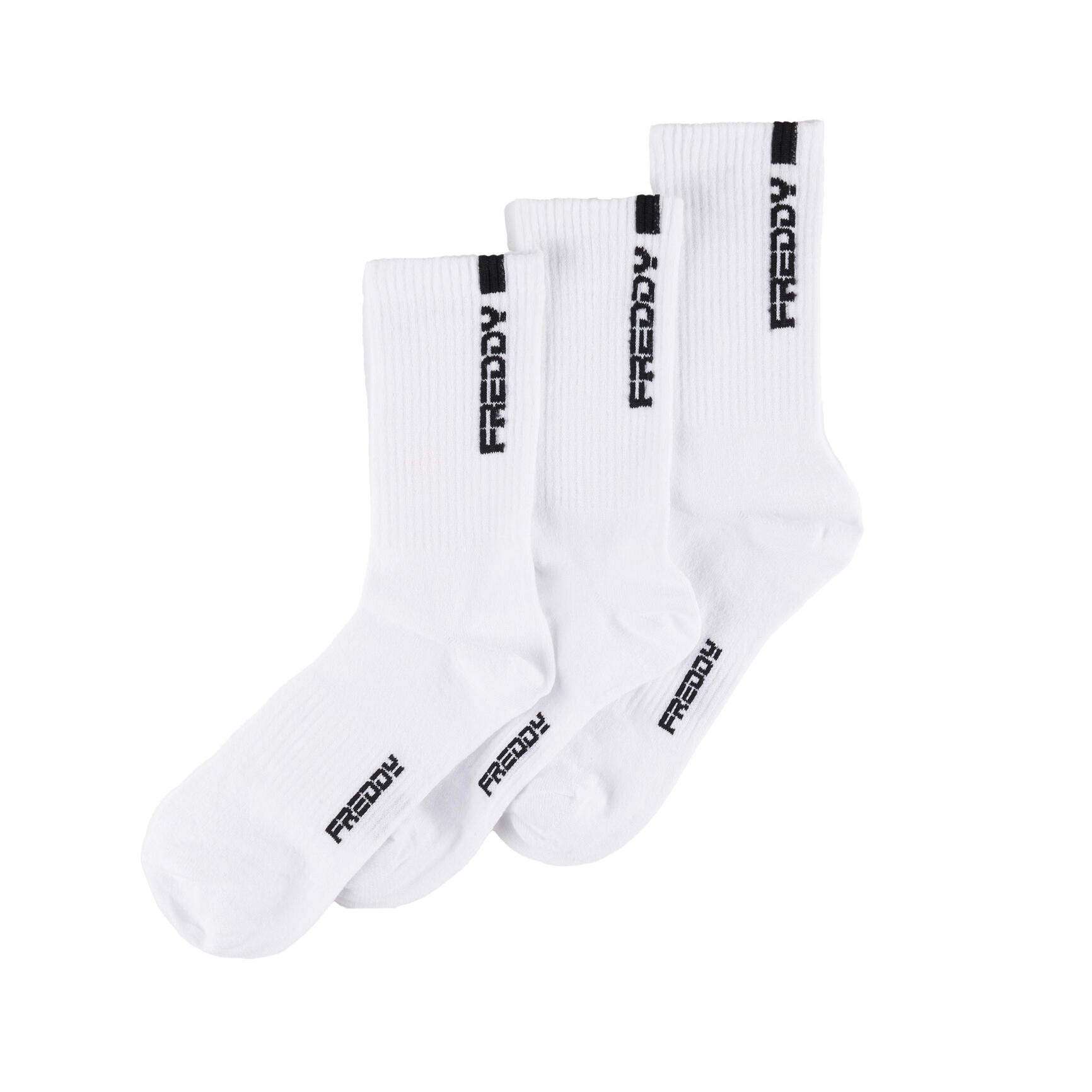 Freddy - Chaussettes De Sport À Coupe Moyenne Avec Logo - Lot De 3 Paires - Chaussettes - Blanc - 43/46 - Decathlon