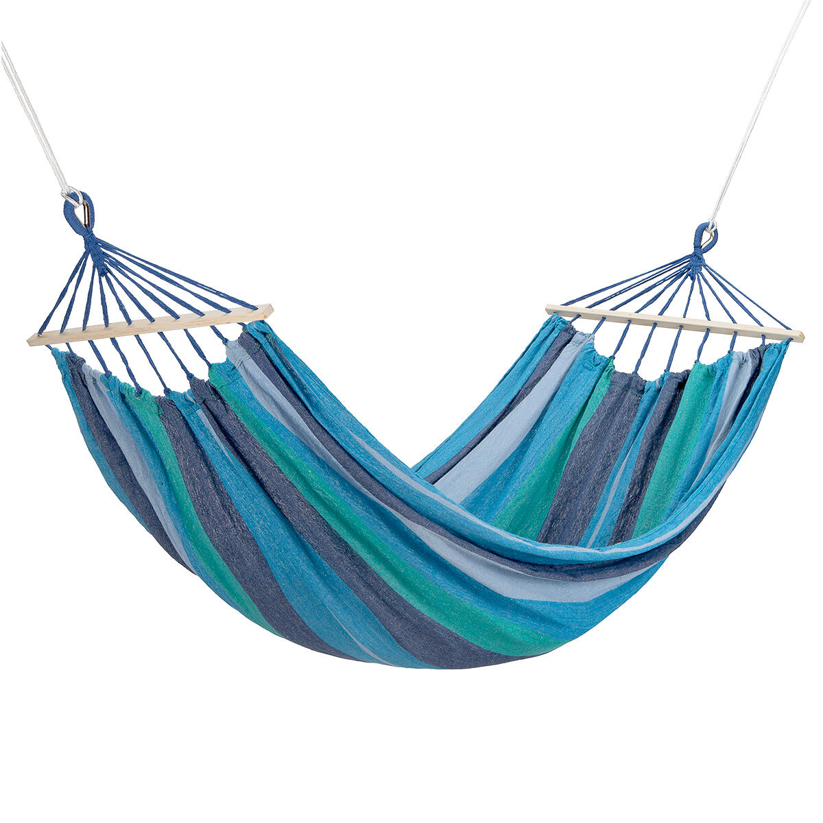 Hamak Z Drewnianą Belka 70Cm I Metalowym Uchwytem Nc9004 Niebieski-Ciemno Niebie