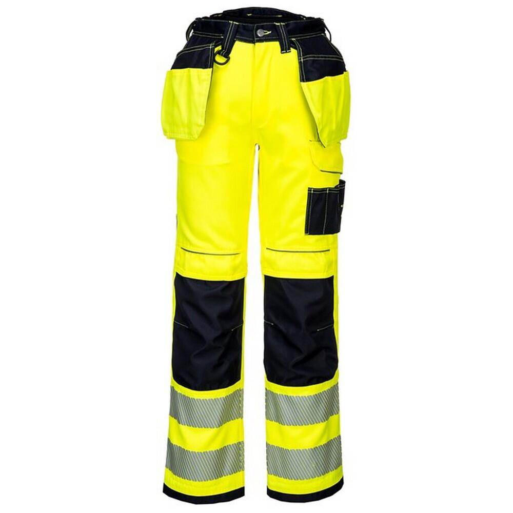 Unisex Adult HiVis Work Trousers (Yellow/Black) 1/2