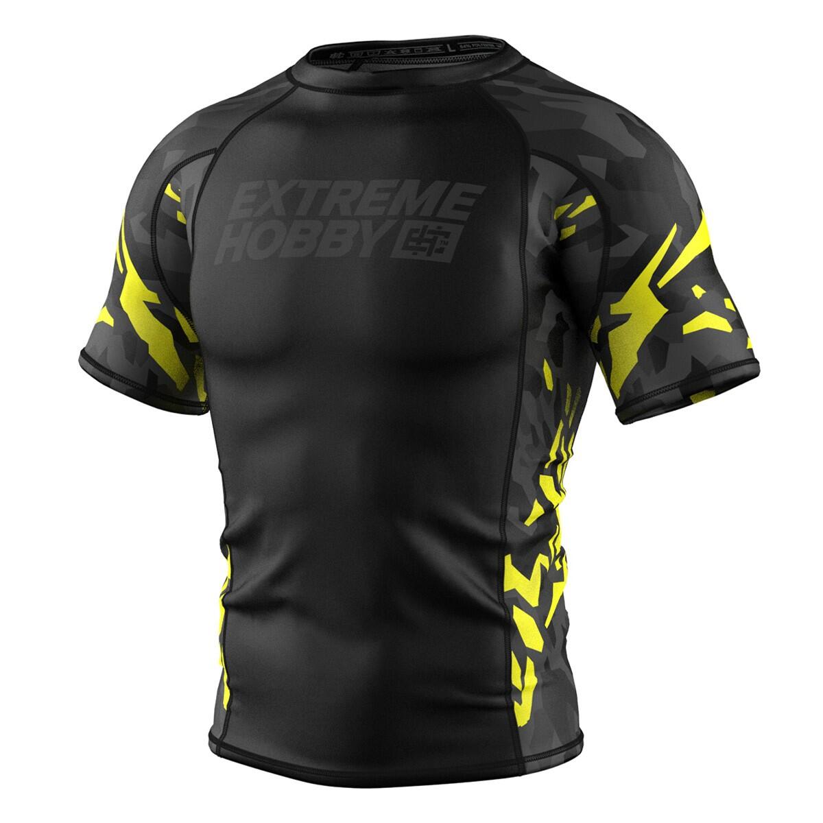 Extreme Hobby - Rashguard Homme À Manches Courtes Pour Le Mma Black Panther - Rashguard - Jaune|noir - 56 3xl - Decathlon