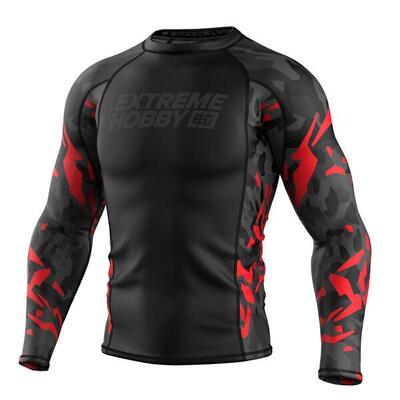 Rashguard a maniche lunghe da uomo MMA EXTREME HOBBY BLACK PANTHER
