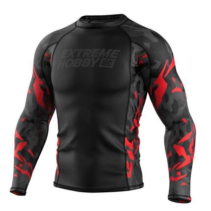 Langarm rashguard voor heren voor MMA EXTREME HOBBY BLACK PANTHER
