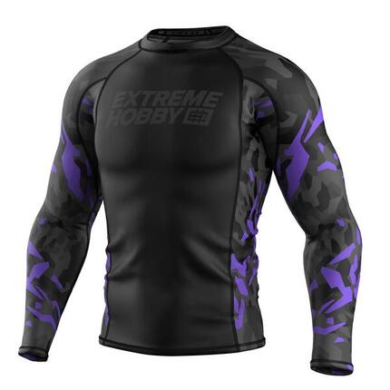 Langarm rashguard voor heren voor MMA EXTREME HOBBY BLACK PANTHER