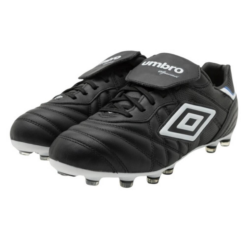Mens Speciali Eternal Team HG Leather Football Boots (Black/White/Royal Blue) 1/3